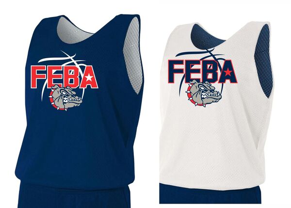 NAVY/WHITE NVW - Adult Reversible Mesh Tank Practice w/ Print & numbers back