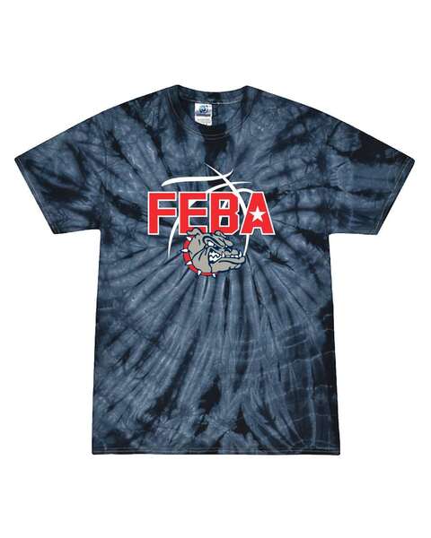 SPIDER NAVY - Youth Multi-Color Tie-Dyed T-Shirt  w/ Print