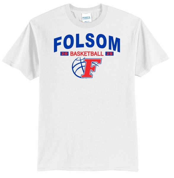 White - Core Blend Tee w/ PRINT - FOLSOM HS