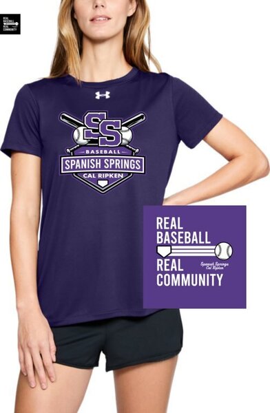 500 Pur - UA W's Team Tech SS w/ PRINT FRONT & BACK