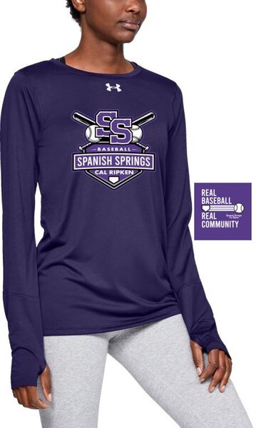 500 Pur - UA W's Team Tech Longsleeve Tee w/ PRINT FRONT & BACK