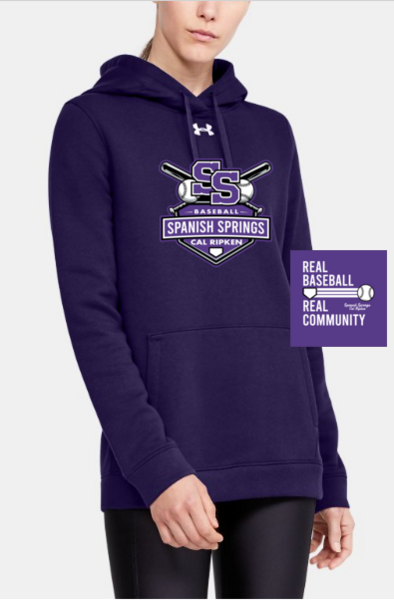 500 Pur - UA W's Team Icon Fleece Hoodie w/ PRINT FRONT & BACK