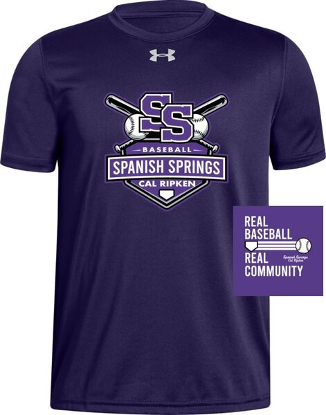 500 Pur - UA YOUTH Team Tech SS w/ PRINT FRONT & BACK