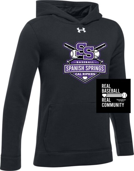 001 Black - UA B's Rival Fleece Hoody w/ PRINT FRONT & BACK