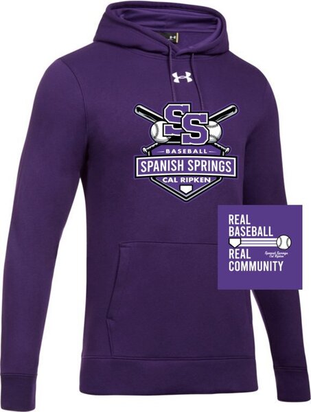 500 Pur - UA M's Team Icon Fleece Hoodie w/ PRINT FRONT & BACK