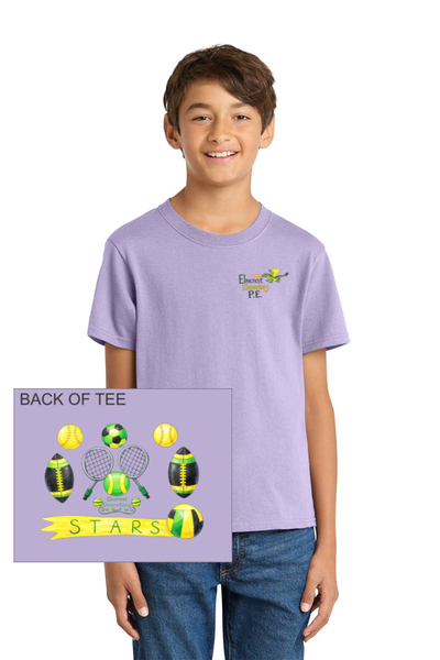 Lavendar - Youth Core Cotton Tee w/ Print Front & Back