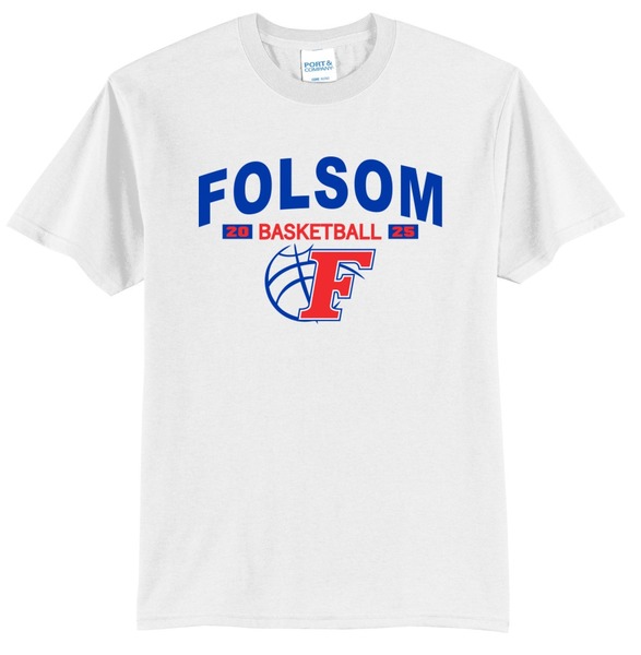 White - Core Blend Tee w/ PRINT - FOLSOM HS