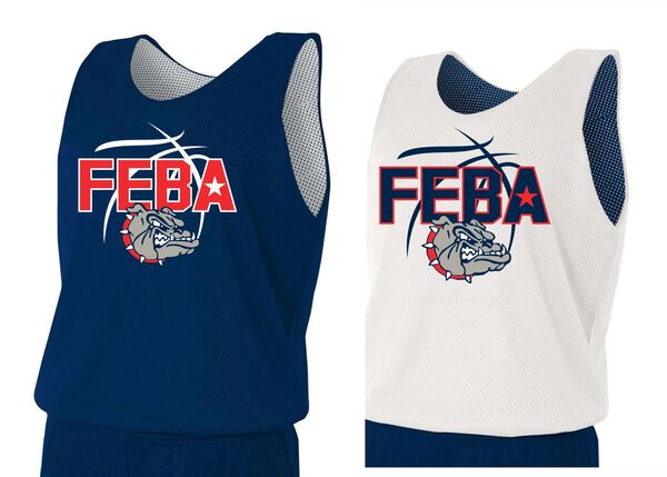 NAVY/WHITE NVW - Youth Reversible Mesh Tank Practice w/ Print & numbers back