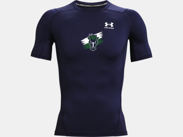 410- Navy - HeatGear Men's Short Sleeve Compression Top w/ Print (FF)