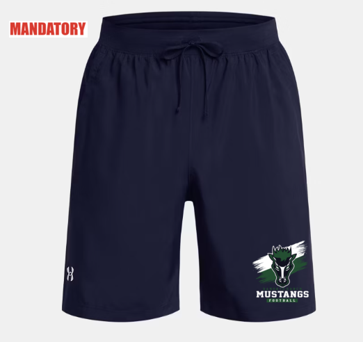 410- Navy - UA shorts 7” Tech Vent w/ Print (LL)