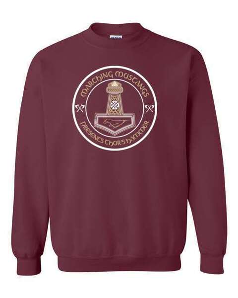 Maroon - Heavy Cotton Crewneck Sweatshirt - BAND