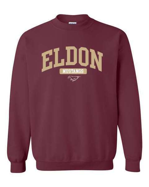 Maroon - Heavy Cotton Crewneck Sweatshirt  - Logo 2