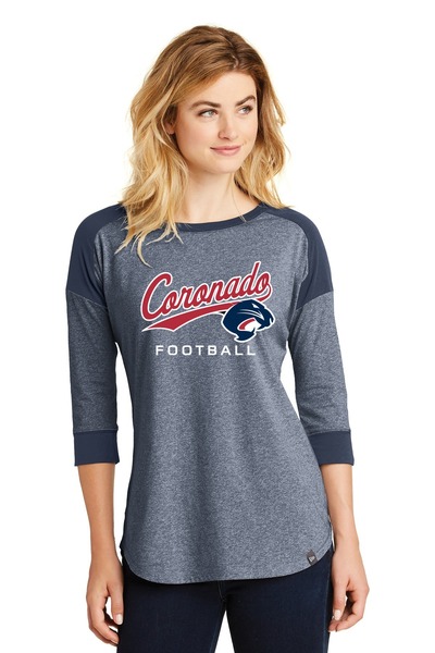 True Navy/ True Navy Twist - ® Ladies Heritage Blend 3/4-Sleeve Baseball Raglan Tee W/ PRINT