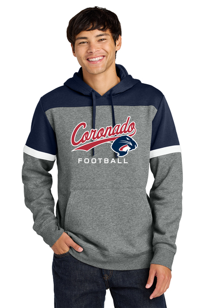 True Navy/ Vintage Heather - Sport-Tek® Drive Fleece Colorblock Hoodie W/ PRINT