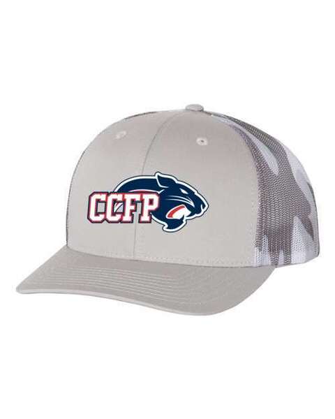Grey/ Grey Camo - Printed Mesh-Back Trucker Cap w/ EMBROIDERY