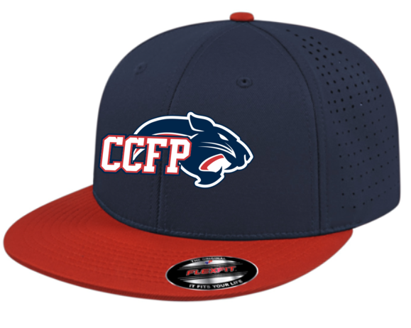 NAVY/RED - Flexfit® Perforated Performance Cap w/ EMBROIDERY