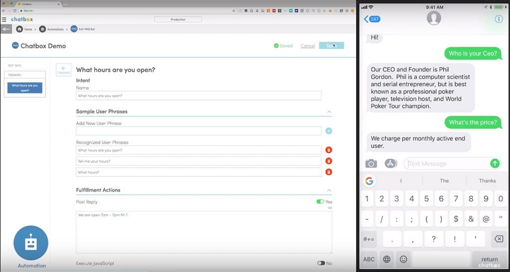 Bot Training new messaging conversation