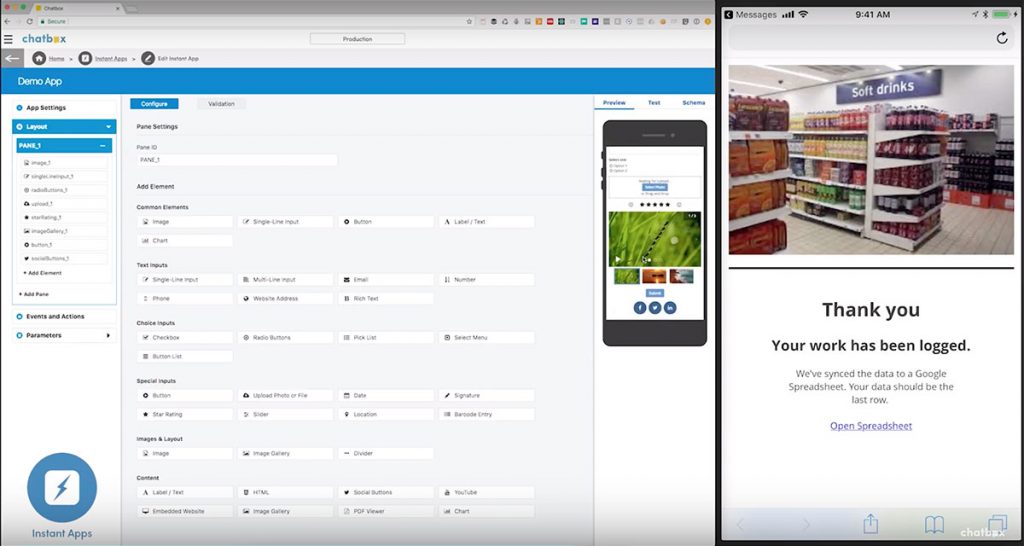 Instant Apps different settings for personalizing messaging