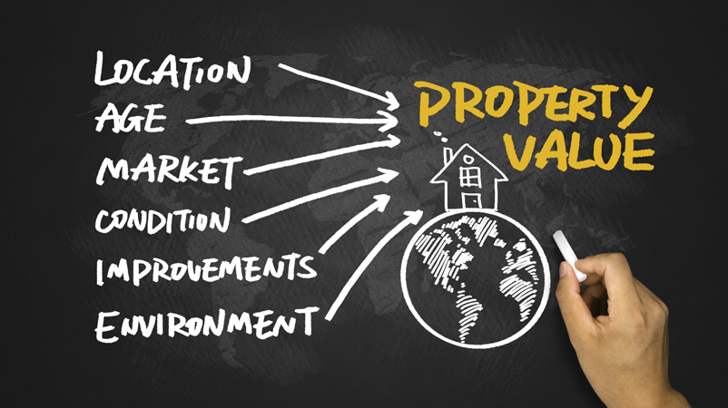 property concept hand drawing on blackboard property concept hand drawing on blackboard