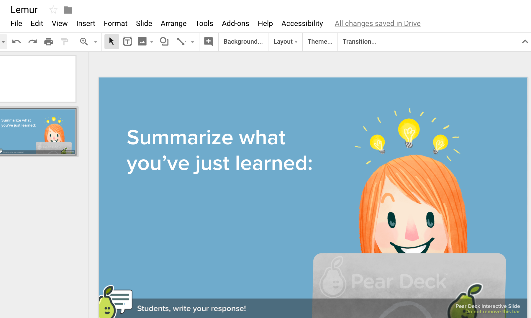 Pear Deck Use premade slide templates · Alludo