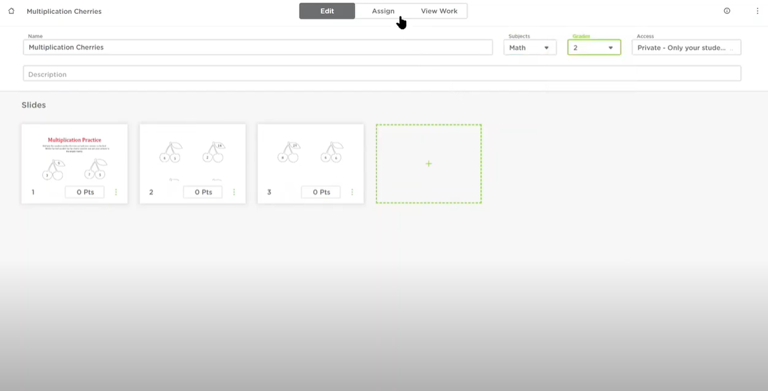 Classkick create an assignment alludo