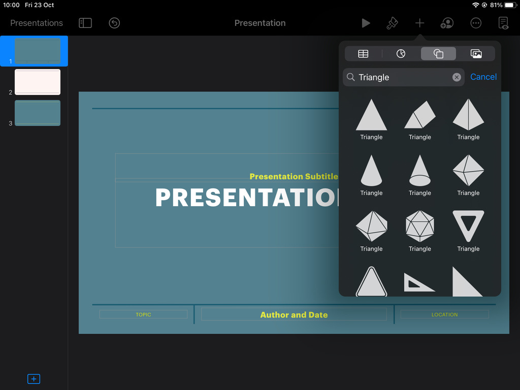 Keynote Insert Photos and Shapes · Alludo
