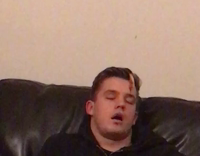 Music Guy in Sombrero tries to put food in guys mouth using fishing hook