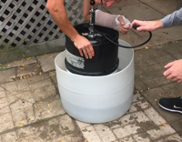 guy with broken wrist doing keg stand 