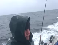 NSFW MUSIC guys on a boat dude smashes beer can on face and then sprays it all over himself