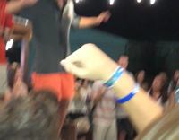 NSFW Orange pants auburn alabama guy tries to break wooden picnic table