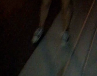 Drunk Girl Yellow Shirt Eats Pizza Upside Down