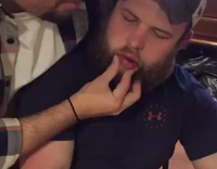 NSFW guy moving sleeping friends lips