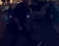 guy gets tackled into fountain.