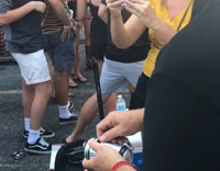 NSFW four old dads on a college campus chug beers