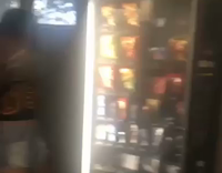  Girl takes an ice bucket and breaks opens a vending machine 