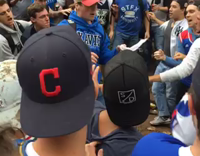 guy green jersey punches guy in blue shirt