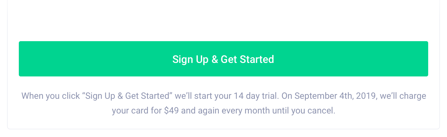 Saas Signup Microcopy Example