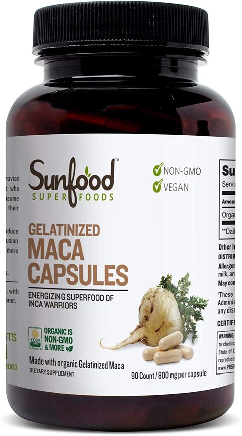 Sunfood Superfoods - Gelatinized Maca Capsules 800 Mg. 90 171811,0.00