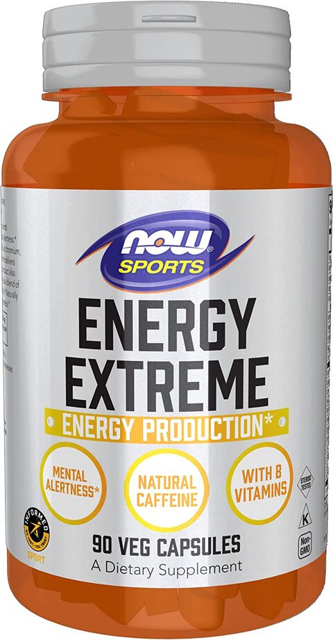 Now Sports Nutrition, Sports Energy Extreme With B Vitamins And Other Cofactors Such As Chromium, Magnesium Malate And Carnitine, 90 Veg Capsules,0.00