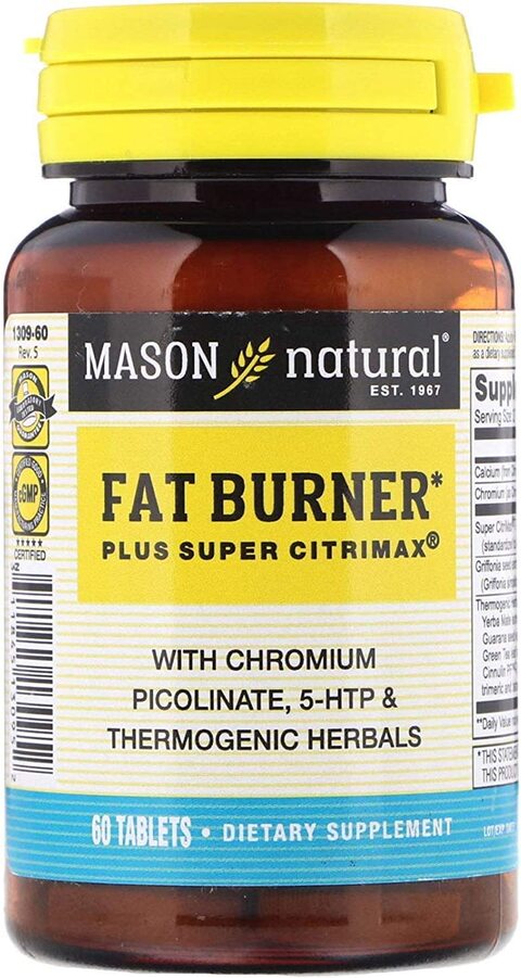 Mason Natural Fat Burner Plus Super Citrimax, 60 Tablets,0.00