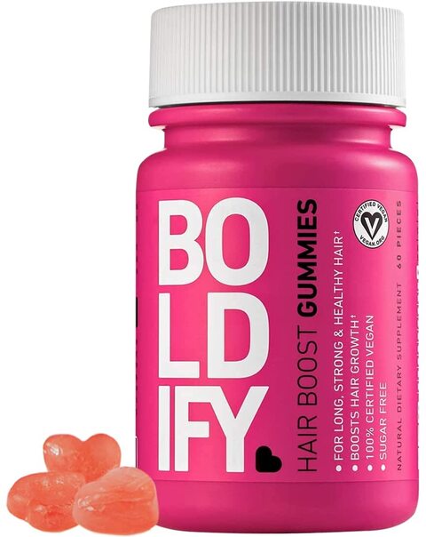 Boldify Biotin Gummies For Hair Growth (5000 Mcg) Sugar Free & Vegan, All Natural, Hair Vitamins For Skin & Nails (Strawberry) Fast Acting,0.00