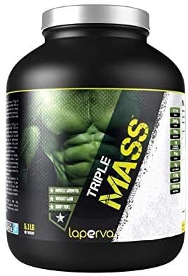 Laperva Mass Gainer Triple Mass Weight Gainer Protein Powder, Muscle Growth And Body Fuel With 1316 Kcal 19 Vitamin & Minerals Vanilla Caramel, 6.1 Lb,0.00