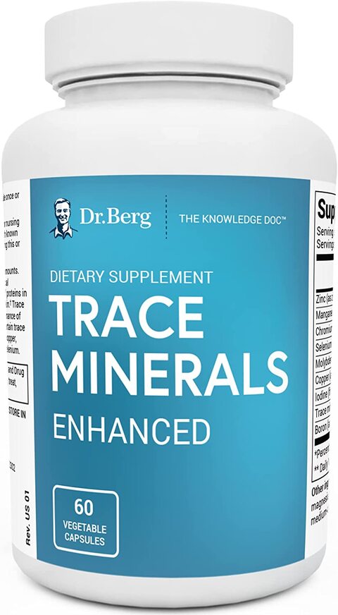 Dr. Berg's Trace Minerals Enhanced Complex - Complete With 70+ Nutrient-Dense Health Mineral - 100% Natural Ingredients - Dietary Supplements - 60 Capsules,0.00