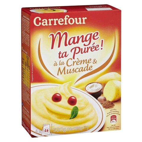 Carrefour Mashed Potato Creamed With Nutmeg Flakes 500g,0.00