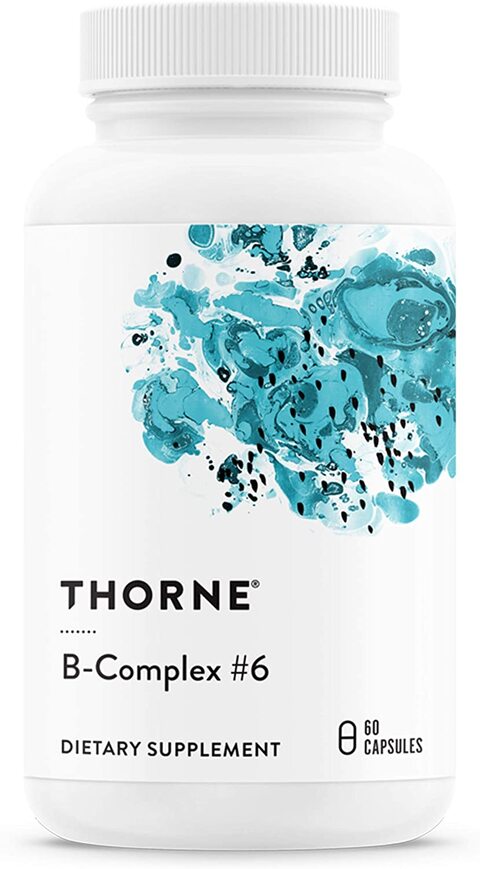 Thorne Research, B-Complex #6, Vitamin B Complex With Active Forms Of Essential B Vitamins And Extra B6-60 Capsules,0.00