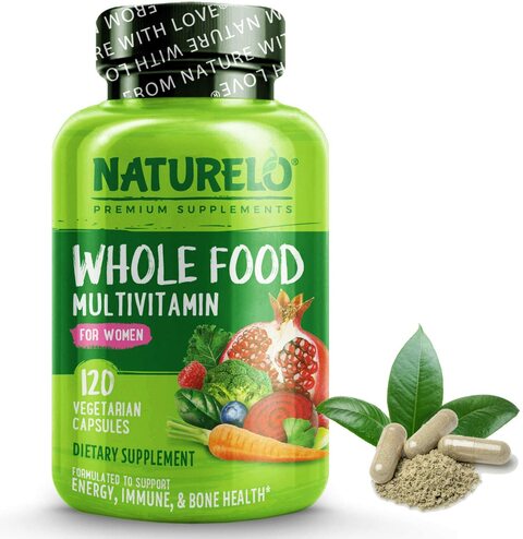 Naturelo Whole Food Multivitamin For Women, Natural Vitamins, Minerals, Raw Organic Extracts, Best Supplement For Energy And Heart Health, Vegan, Non Gmo, 120 Capsules,0.00