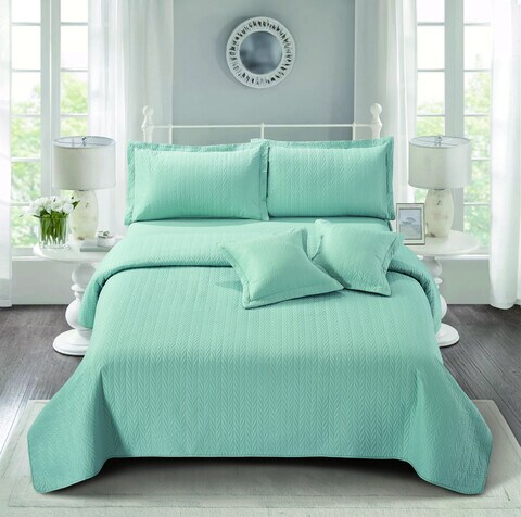 6 Piece Solid Embroidery Compressed Comforter/Quilt/Bedspread Set King Size ( Comforter + Fitted Sheet + 2 Small Pillow Cases + 2 Large Pillow Cases) Green Spring,0.00