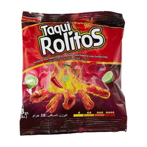 Trikos Fuego Taqui Rolitos Hot Chilli Pepper And Lime Tortilla Chips 113g,0.00