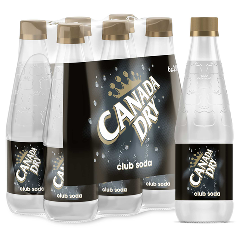 Canada Dry Club Soda Non-Returnable Bottle 330ml Pack of 6