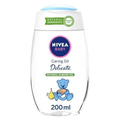 NIVEA Baby Oil Delicate Caring Natural Almond Oil 200ml,0.00